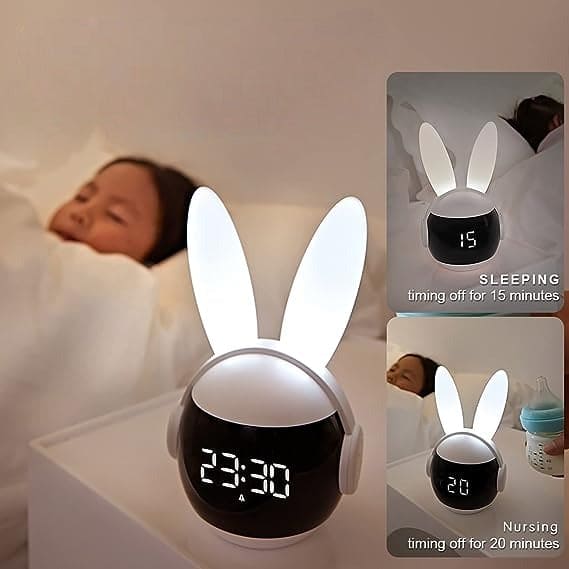 Bunny Alarm Clock, Rabbit Alarm Clock For Girls And Boys, Cute Alarm Clock With Ringtones, Rechargeable Snoozing Night Light Clock Bunny Alarm Clock, Rabbit Alarm Clock For Girls And Boys, Cute Alarm Clock With Ringtones, Rechargeable Snoozing Night Light Clock